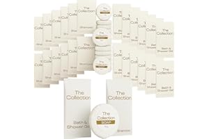 AQUA THOUGHTS Articles de toilette miniatures pour hôtel | Gel douche 12 x 10 ml, sachets de shampooing 12 x 10 ml, savon plissé 12 x 15 g | Idéal pour les hôtels, les vacances, les voyages