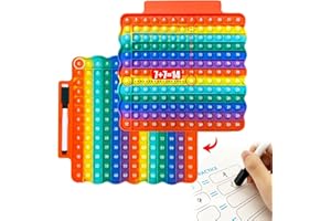 Zamety Pop It Fidget Toys, Popite pour Enfant, Table de Multiplication et d'addition Popit, Jouets Anti Stress Enfant, Éducatifs Pop it Bebe Jouet avec Cartes Mathématiques et Stylos Effaçables