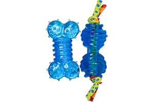 Petstages Mini Orka - Minigryzaki dla psów - kość i hantelek - zabawki dla psów - królewski błękit - 2-pak