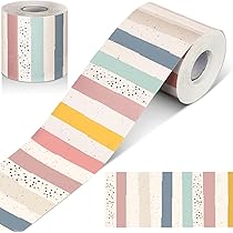 Zonon Pinnwand-Bordüre Boho-Style – 1 Rolle (19,8 M), 5 Cm Breit, Regenbogen-Design Für Klassenzimmer-Deko