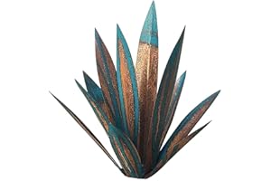 ZCED Metallo Agave Yard Art 65cm, Scultura Rustica Pianta in Metallo Dipinto a Mano Agave Giardino Giardino Decorazione Artistica Statua Decorazioni per La Casa per Pali da Giardino Statuette,Blue