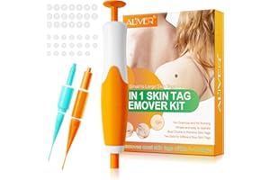 UOCASI Kit De Herramientas-De-Eliminación-Automática-De-Etiquetas-De-Piel, Eliminador-Automático-De-Verrugas 2 EN 1 De 2 A 8 MM,Removedor Seguro,Indoloro Y Fácil Etiqueta De Piel Transparente Topo (Naranja)