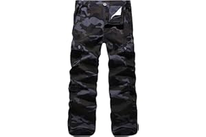 iCKER Cargo Combat Trousers Men Work Camo Army Military Tactical Multi Pocket Camouflage Pants