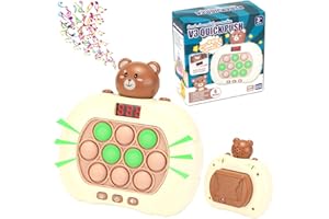 ROUSKY Quick Push Bubble Game for Kids & Adults, Mini Handheld Fast Speed Push Game, Relieving Stress Pop Fidget Game Game for Boys, Girls, Teens (wyświetlanie ekranu – niedźwiedź)