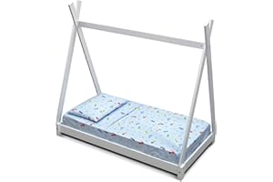 GOYSILA Juego de sábanas Montessori para Cama de 70 x 140 cm, 1 sábana Bajera con Esquinas elásticas, 1 sábana encimera, 1 Funda de Almohada, 100% algodón, Oeko Tex, Coches.