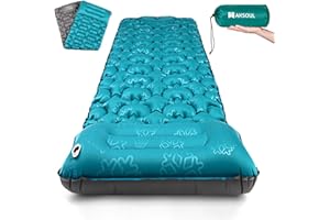 AKSOUL Matelas Pneumatique De Camping Auto-Gonflant: Grand Matelas Gonflable Extérieur Ultra-Léger Épais, Auto-Gonflable Matelas D'Isolation Thermique Pliable pour Tente Trekking Plage