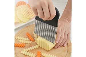 LIYUN Coltello Tagliapatate a Onde,Coltello Ondulato Verdure,Taglia Patate in Acciaio Inossidabile di Grado Professionale, per Patate, per Frutta, Verdura, Patate