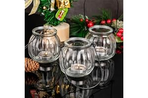 ENJINKAIL Tea Light Holder Votive Candle Holders colorfull Glass Holder 6pcs for Wedding, Church, Bedroom and Table Decoration, Birthday Party,Gifts