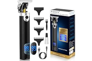 YIDON Hair Clippers Men,Beard Trimmer for Men,Professional Hair Trimmer,Cordless Electric Shaver Precision T-Blade Trimmer with LCD Screen,USB Rechargeable Beard Grooming Kit for Barber Home