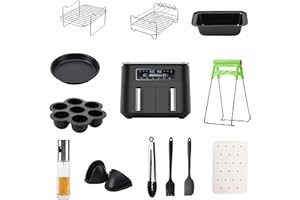 UMANIY 2024 Accessoires Air Fryer, 12 PC Friteuse Accessoires Air double pour Ninja AF500EU AF400EU AF300EU, pour Friteuse à Air, Supports et Bouteille de Pulvérisation d'Huile
