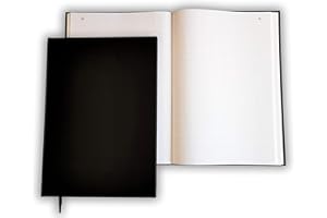 UTTSCHEID Registre folioté numéroté Vertical 32 x 25 cm - 100 pages - Couverture noire - Quadrillé - Petits carreaux - Qualité Premium