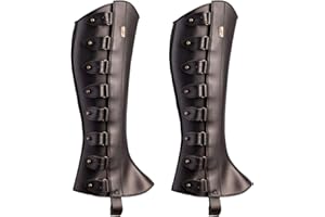 KDAMGOQE Medieval Costume Men Medieval Leg Armor 1 Pair Renaissance Medieval Boot Covers PU Leather Leg Gaiters with Fixer Adjustable Medieval Costume for Party Cosplay Halloween, Black