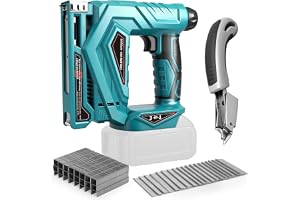 Roadtime Trådlöst spikmaskinsset för Makita 18V batteri (utan batteri | 2-i-1 spik och häftapparat innehåller 1 000 spikar/häftklamrar, justerbart spikdjup för träbearbetning och gör-det-själv