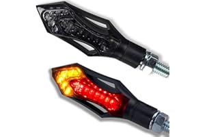 Germany Motorsports LED Mini Indicator Rush E-Approved Universal for Motorcycle, Scooter, Quad with 12 V (3-in-1 LED Indicator, 1 Pair)