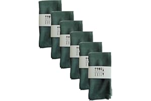 3Z FUNJXHEY 6er Set Stoffservietten Leinenservietten Stoff Baumwolle 100% Natur Leinen Tischdekoration Küche Esstisch Abendessen Cafe Restaurant 40*40CM Familienessen Hochzeiten Cocktail Startseite (Dunkelgrün)