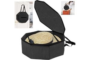Yallmie Hat Box for Travel, Foldable Hat Storage Box with Handle Decorative Cap Storage Bag, Multifunctional Cap Boxes with Lids for Women and Men, Suitable for Various Types of Hats (Black)