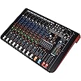 kh Professional 8 Channel Audio Mixer (7 Mono & 1 Stereo Channel) Mixing Console and Two Aux Paths w/USB Audio Interface, BT Function, 16 DSP Effects, 7-Band EQ, For Studio, Stage (8 Channel)