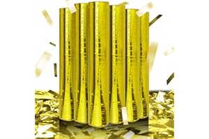 FTJKGH 6PCS Confetti Cannons Biodegradable, 30cm Party Poppers, Large Confetti Cannons, Wedding Confetti Cannons, Party Poppers Confetti Cannon for Celebrations, Birthdays, Weddings (Gold)