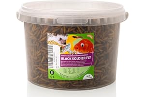 UGF UNDERGROUND FOOD UGF - Hermetia Mieux Que Les vers de Farine séchés - 430 g dans Un Seau de 3 litres, 85 Fois Plus de Calcium - Friandises pour Oiseaux Sauvages, Tortues, Rats, Hérissons, Hamsters