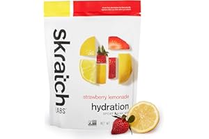 SKRATCH LABS Sport Hydration Drink Mix | Kohlenhydrate, Elektrolyte Pulver | 440g | Erdbeere + Zitrone | Ausdauer, Training, Wettkampf | Glutenfrei, Vegan