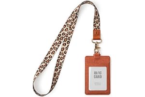 SENLLY Regalo Porta Badge Identificativo con Carina Cordino da Collo, 2 Slot per Schede e 1 Finestra Trasparente ID, Card Holder per Donne e Uomini