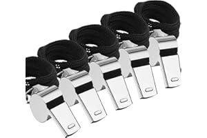 jatimdotin Lot de Sifflets, Acier Inoxydable Sports Lanière, Sifflet Arbitre Football, Sifflet Puissant et Net pour Les Entraîneurs, Les Arbitres et Les Officiels