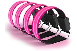 ‎EAZY CASE EAZY CASE 4 x LED Armband - Klettarmband mit 3 verschiedenen Modi I Leuchtarmband zur besseren Sichtbarkeit beim Joggen, Radfahren, Reflektor ideal für Kinder und Aktivitäten in der Dunkelheit, Pink