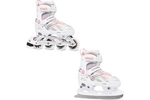 Raven – Rolki dla dziewczynek, chłopców, dorosłych, dzieci – Rolki – 2 w 1 z opcją łyżew – Regulowane – Pulse