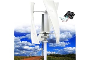 FABLESTORYEM Turbina Eolica Verticale per Uso Domestico a 3 Pale da 14000W,12V/24V/48V/110V/220V,Kit di Turbina Eolica a Spirale, Turbina Eolica Trifase con Controller,per Apparecchiature Industriali,White-220V