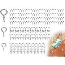 300 Pezzi Ganci A Vite Con Occhiello - 17.7x8.8mm, Argento, Per Fai Da Te, Artigianato E Bijoux - Foto 10