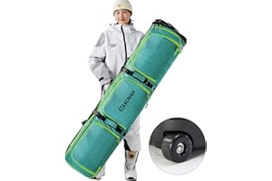 XCMAN Bolsa de Snowboard Acolchada con Ruedas, Longitud Ajustable 63-75 Pulgadas, Bolsa Acolchada para Viajar al Aire, Capacidad de Carga 100L