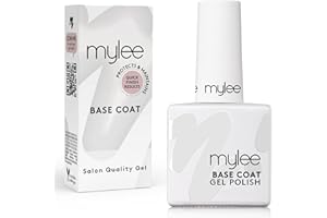 Mylee Gel Nail Polish Base Coat 10ml UV/LED Soak-Off Nail Art Manicure Pedicure for Professional, Salon & Home Use - Lasts up to 2 Weeks, Easy to Apply, No Chips, Durable & Safe, Vegan & Cruelty Free