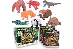 #sbabam FUNNY BOX Legend of Animals Forest Dominator, Animali Giocattolo per Bambini, 4 Pz, Giochi per Bambini da Edicola, Morbidi Pupazzetti Allungabili Panda, Tigre e Altri con Effetti Speciali