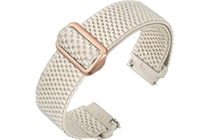 ANNEFIT Stretchy Nylon Watch Strap for Men Women, Adjustable Elastic Watch Band with Quick Release, Replacement Wristband 16mm 17mm 18mm 19mm 20mm 22mm 24mm