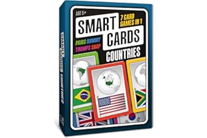 100 PICS SMART CARDS Countries, Gift, Stocking Filler, Travel Game, 7 games in 1, Pairs, Snap, Trumps, Rummy, Memory Quiz, Learn Facts, Age 5+, 1-8 Players