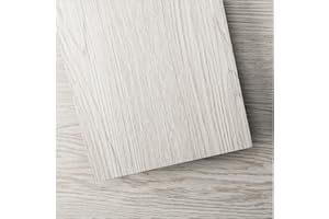 Art3d Lote de 36 baldosas de suelo de vinilo, revestimiento de suelo autoadhesivo, superficie rígida, 5 m², Blanco lavado
