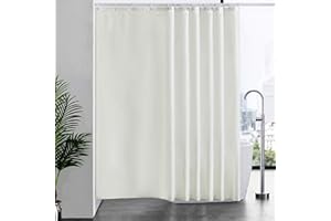 Furlinic Tende Doccia Anti-Muffa Tessuto in Poliestere, Grande Tende Doccia Impermeabile &Lavabile,Tenda Vasca da Bagno con 16 Ganci Tenda doccia Beige-240x200cm.