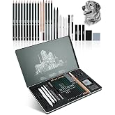 Professional Drawing Kit 27 Pieces, Includes Drawing Pencils, Charcoal Drawing and Other Accessories, Versatile Set for Pract