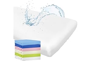 WhizProducts Spannbettlaken mit integriertem Matratzenschoner 70 x 140 cm (Weiß) für Babybett