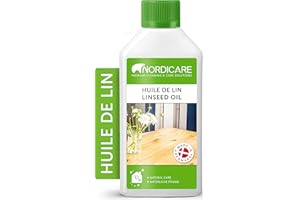 Nordicare huile de lin [500ml] huile de lin pour bois universel I protection du bois 100% biologique I huile de lin bio pour bois interieur et exterieur I huile bois, huile de lin cuite