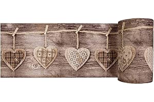 CASA TESSILE Tappeto multiuso passatoia antiscivolo largo 50 cm. CUORI APPESI taglio a vivo Tappeto Cucina Lavabile in Lavatrice, Tappeti Cucina Design Moderno. - MARRONE, 180 cm.