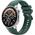 GIOPUEY Strap Compatible with OnePlus Watch 3/2/2R/OPPO Watch X, Soft silicone Watch Strap, Strap Replacement [Wear-resistant] [breathable] - army green