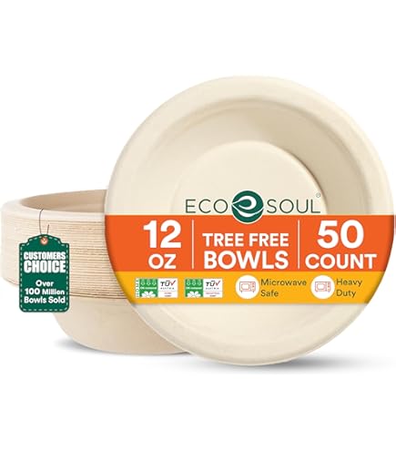 Eco-Friendly Bagasse Square Bowls - Compostable 4-Inch Disposable Tableware, Pack Of 50