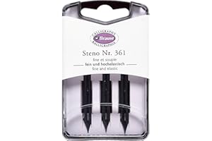 Brause 300361B - Confezione di 3 pennini in metallo Sténo
