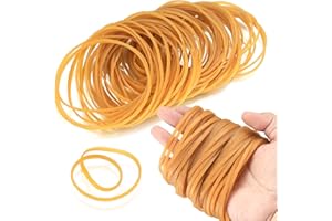 DIUJHUUY 60 Piezas Bandas de Goma Grandes, 70x3x1.5mm Bandas Elásticas Anillos de Goma para Suministros de Oficina, Hogar, Rscuela, Amarillo Oscuro