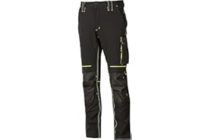 U-POWER DON'T WORRY... BE HAPPY! Pantalone U-Power Atom, Slim Fit Elasticizzato, con Multitasche Frontali e Laterali, Tessuto Traspirante, Elastico in Vita, Cerniera di Chiusura