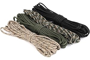 BAFUMIU Pack de 4 Cords Paracorde 40 m (4 mm) – Corde de 7 Brins, Résistante à la Traction Jusqu’à 250 kg, Corde en Nylon 100% pour Activités Extérieures, Camping, Escalade et Bracelets