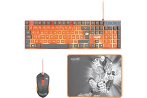 FRTEC - Dragon Ball Super Pack Keyboard + Mouse + Mouse Pad (PC Compatible) QWERTY