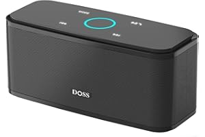 DOSS SoundBox Touch Portable Wireless Speaker with 12W HD Sound and Bass, Touch Control, IPX5 Waterproof, 20H Playtime, Bluetooth 5.0, Handsfree, Speaker for Home, Outdoor, Travel-Black