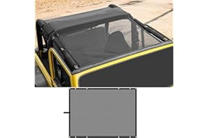 RT-TCZ La housse de bikini en maille polyester durable offre une protection UV pour Jeep Wrangler JK 2007–2017 2 portes et 4 portes.
